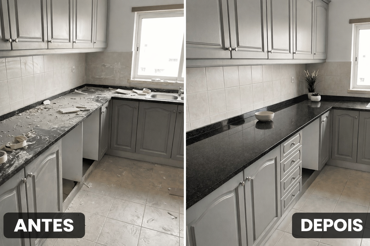 Acabamento limpo após obra