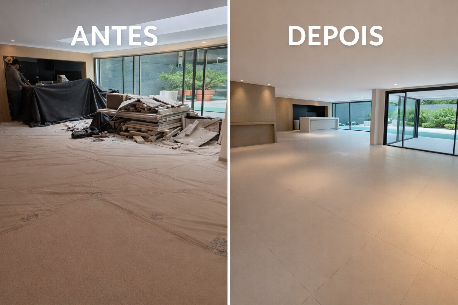 Serviço profissional de limpeza pós-obra